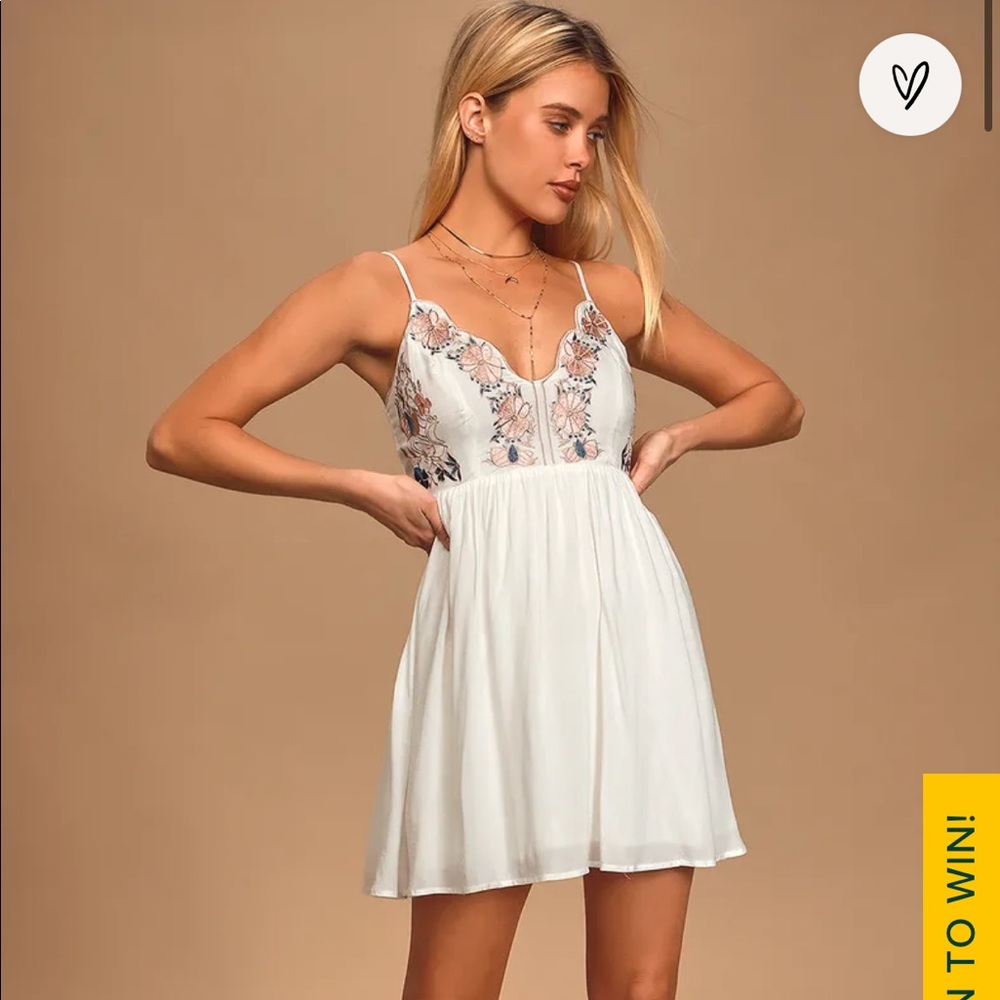 Lulu’s Ivory Embroidered dress